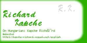 richard kapche business card